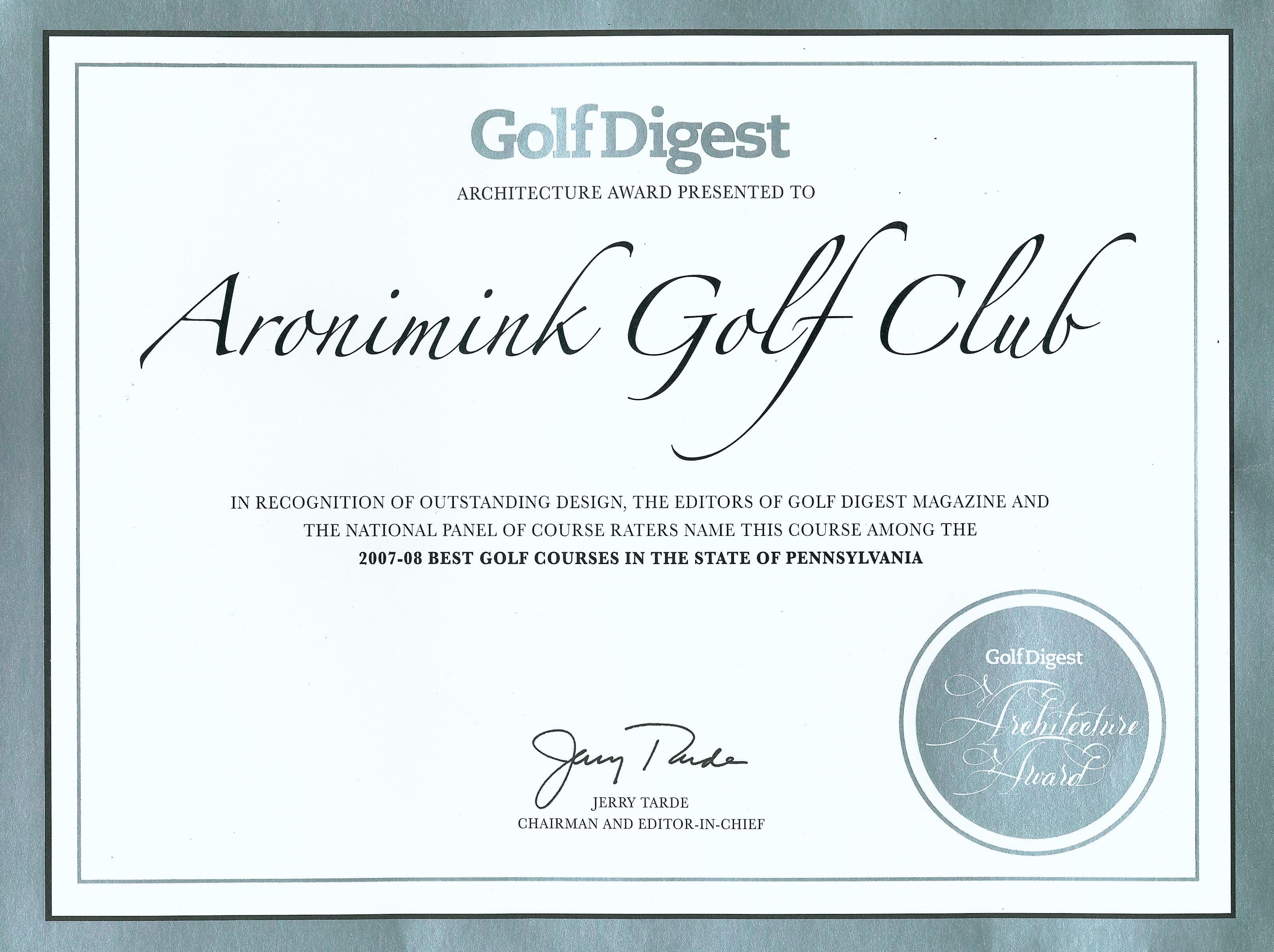 Championship golf course at Aronimink 10